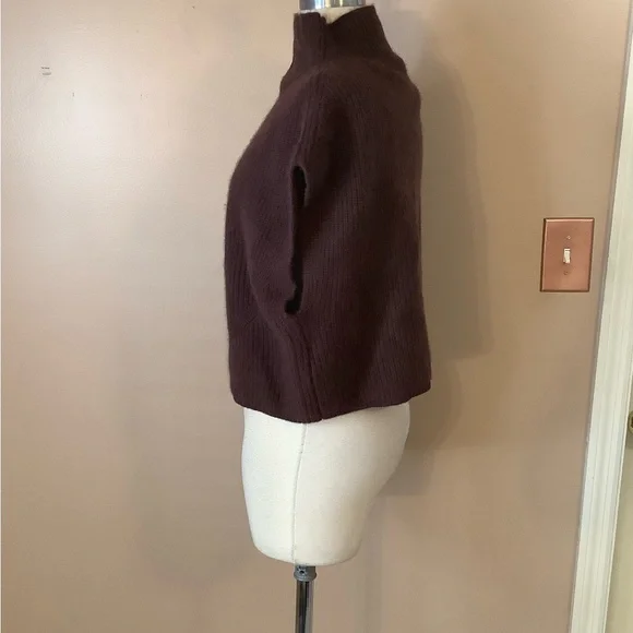 Anthropologie The Enzo Cashmere Poncho Sweater Vest XS Petite Chocolate Brown - Picture 4 of 13